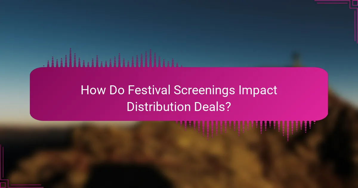 How Do Festival Screenings Impact Distribution Deals?