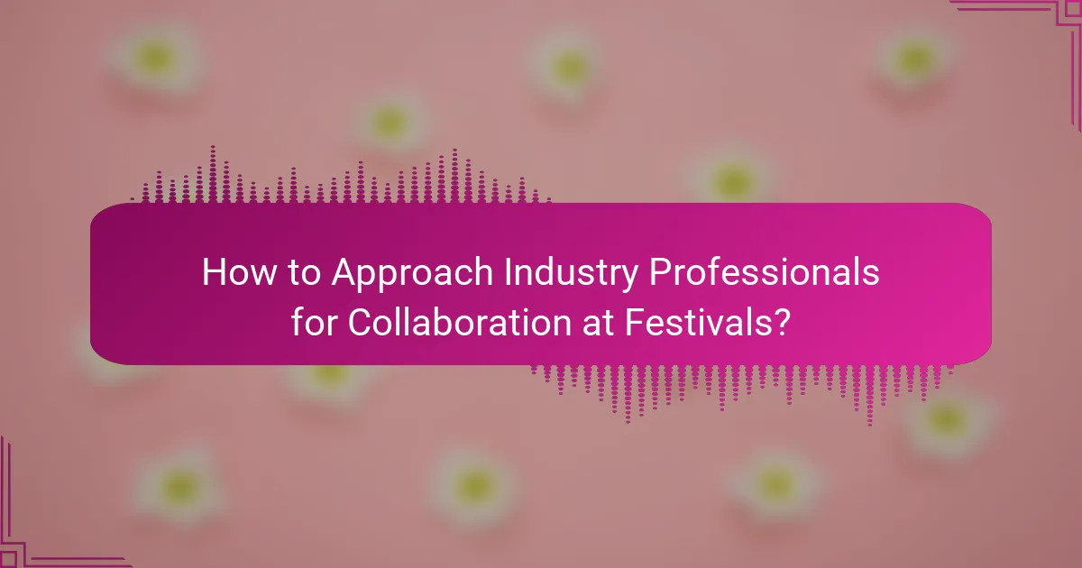 How to Approach Industry Professionals for Collaboration at Festivals?