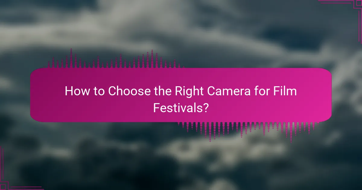 How to Choose the Right Camera for Film Festivals?
