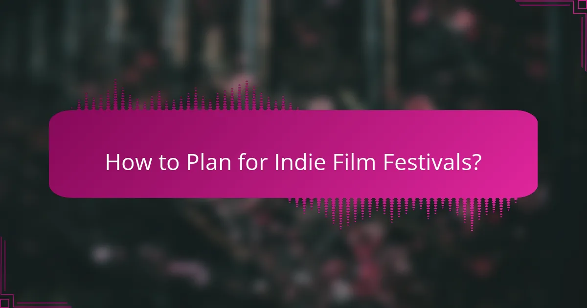 How to Plan for Indie Film Festivals?
