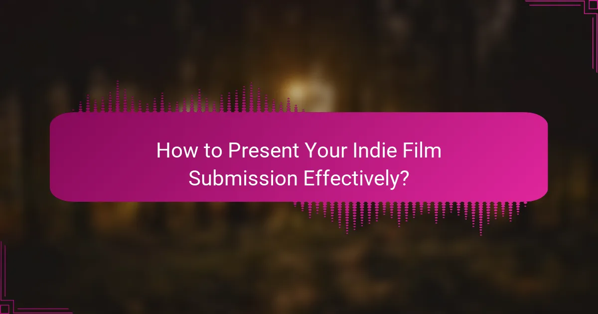 How to Present Your Indie Film Submission Effectively?