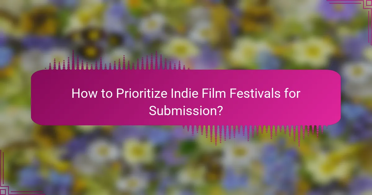 How to Prioritize Indie Film Festivals for Submission?