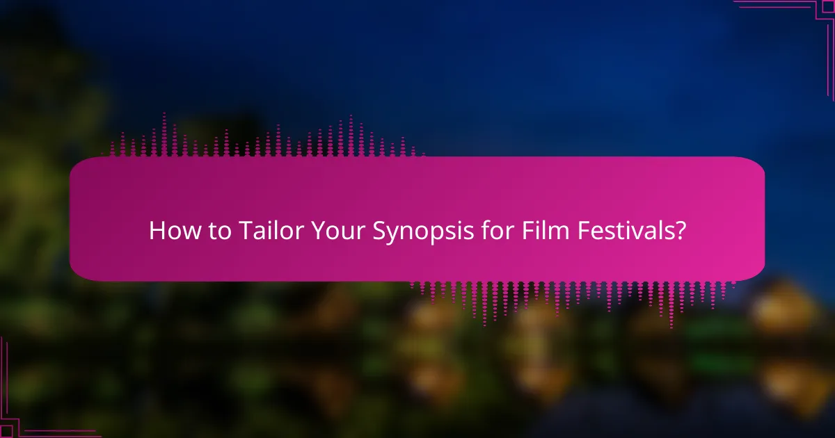 How to Tailor Your Synopsis for Film Festivals?