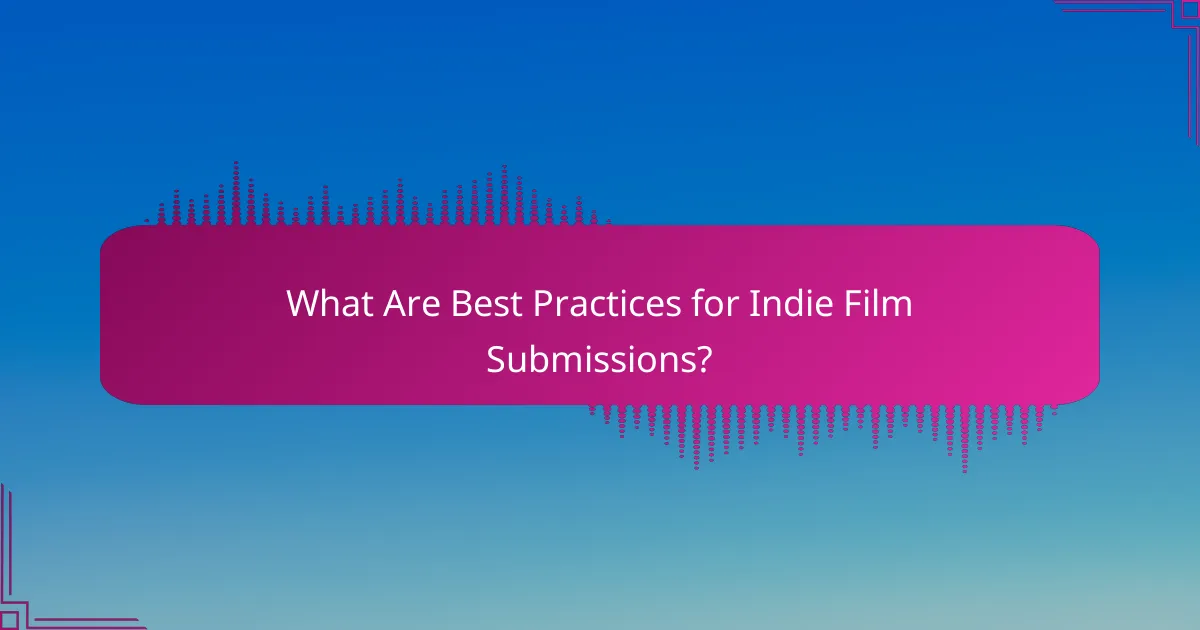 What Are Best Practices for Indie Film Submissions?