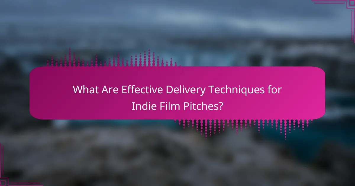 What Are Effective Delivery Techniques for Indie Film Pitches?
