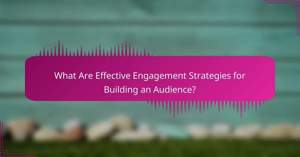 What Are Effective Engagement Strategies for Building an Audience?