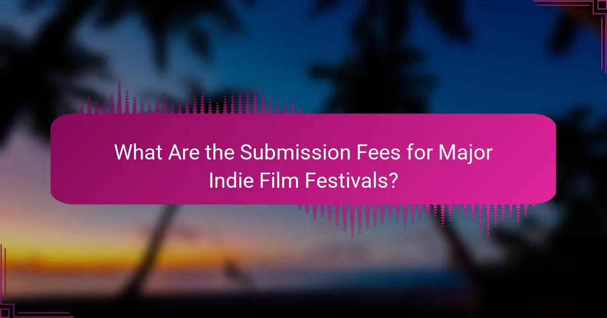 What Are the Submission Fees for Major Indie Film Festivals?