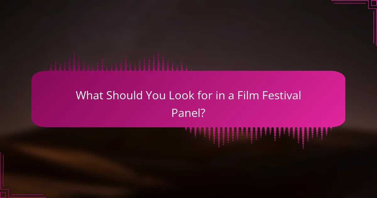 What Should You Look for in a Film Festival Panel?