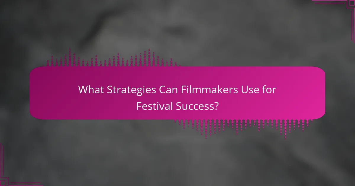 What Strategies Can Filmmakers Use for Festival Success?